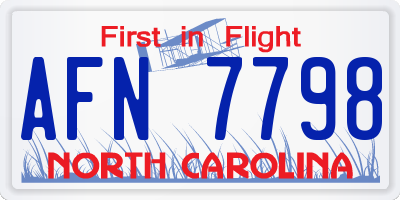 NC license plate AFN7798