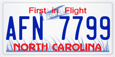 NC license plate AFN7799