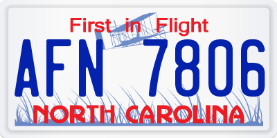 NC license plate AFN7806
