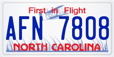 NC license plate AFN7808