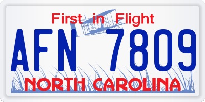 NC license plate AFN7809