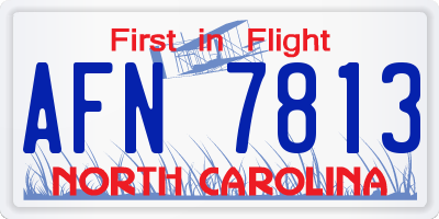 NC license plate AFN7813