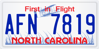 NC license plate AFN7819