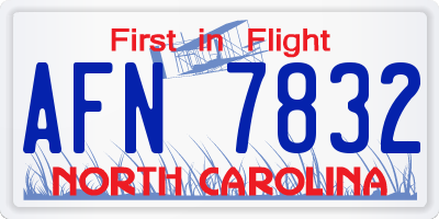 NC license plate AFN7832