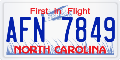 NC license plate AFN7849