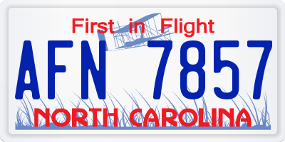 NC license plate AFN7857