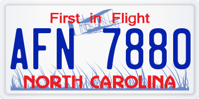 NC license plate AFN7880