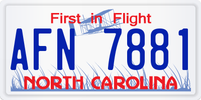 NC license plate AFN7881