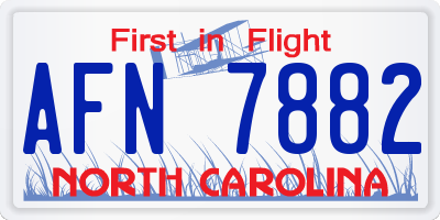 NC license plate AFN7882