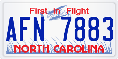 NC license plate AFN7883