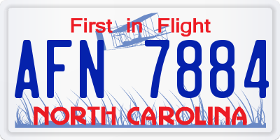NC license plate AFN7884