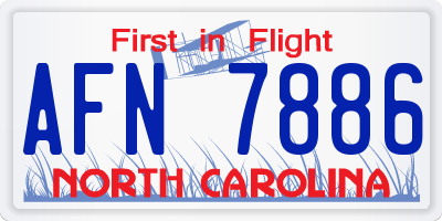 NC license plate AFN7886