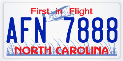 NC license plate AFN7888