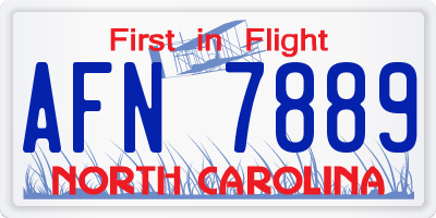 NC license plate AFN7889