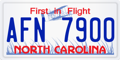 NC license plate AFN7900