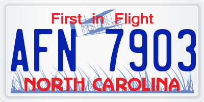 NC license plate AFN7903