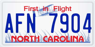 NC license plate AFN7904