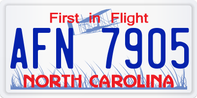 NC license plate AFN7905