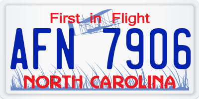 NC license plate AFN7906