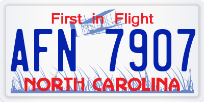 NC license plate AFN7907