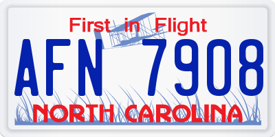 NC license plate AFN7908