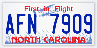 NC license plate AFN7909