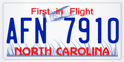 NC license plate AFN7910
