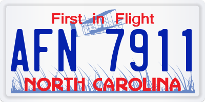 NC license plate AFN7911
