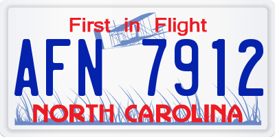 NC license plate AFN7912