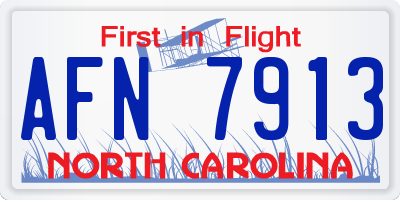 NC license plate AFN7913