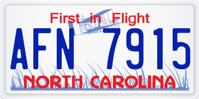 NC license plate AFN7915