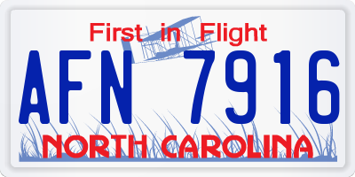 NC license plate AFN7916