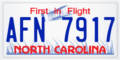 NC license plate AFN7917