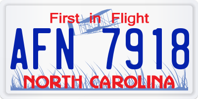 NC license plate AFN7918