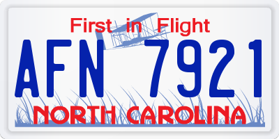 NC license plate AFN7921