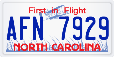 NC license plate AFN7929