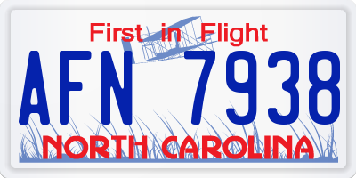 NC license plate AFN7938