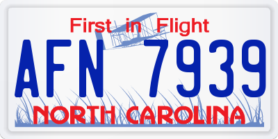 NC license plate AFN7939