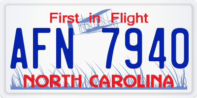 NC license plate AFN7940