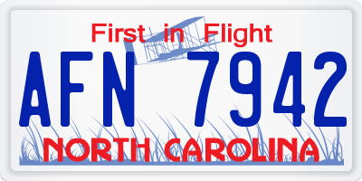 NC license plate AFN7942