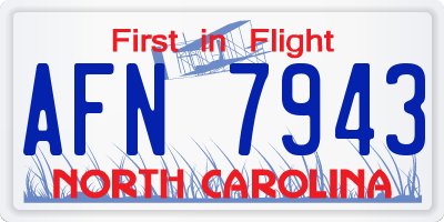 NC license plate AFN7943