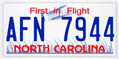 NC license plate AFN7944