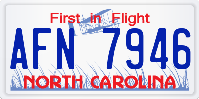 NC license plate AFN7946