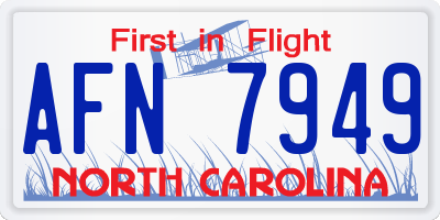 NC license plate AFN7949