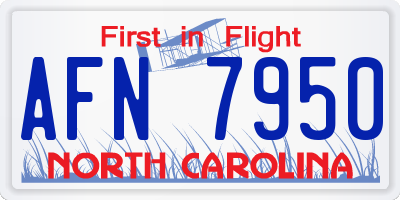 NC license plate AFN7950