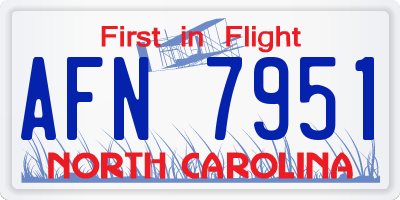 NC license plate AFN7951