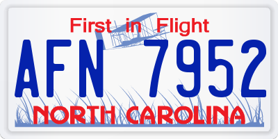 NC license plate AFN7952