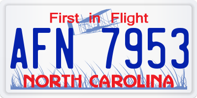 NC license plate AFN7953