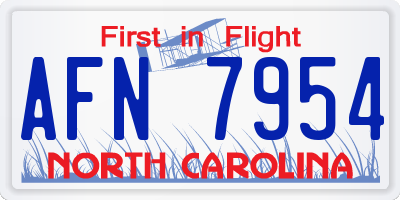 NC license plate AFN7954