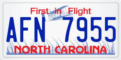 NC license plate AFN7955